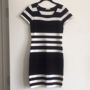 Striped Short Sleeve Mini Dress
